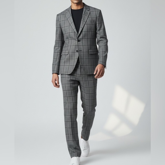 Paul Smith Byard Suit Mens 40R Gray Slim Fit Blazer Pants Designer
